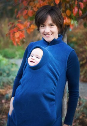 Lady with baby in Snuggie